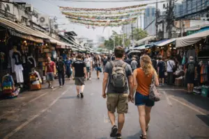 оживлённые рынки Бангкока